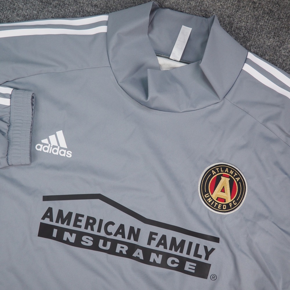 Atlanta United FC Pullover Jacket Mens 2XL ClimaStorm Grey Striped Soccer MLS